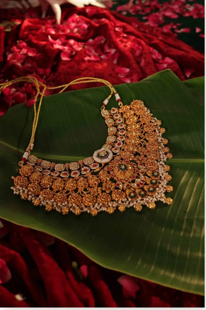 Antique Gold Bib Necklace
