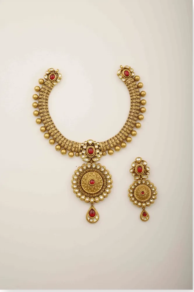 Antique Gold Coin Necklace Set