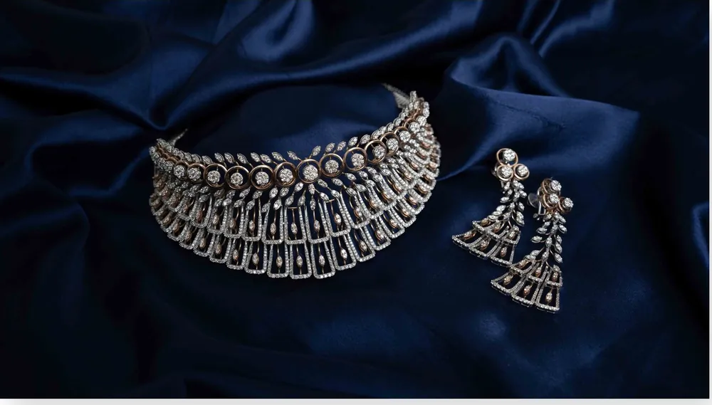 Diamond Collar & Earring Set