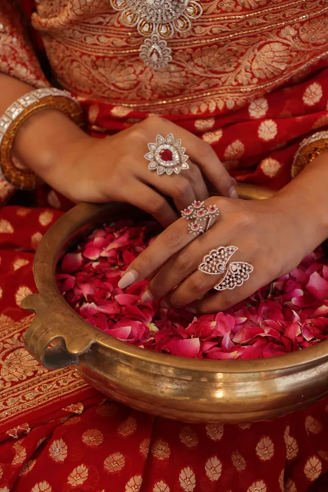 Diamond Floral Rings