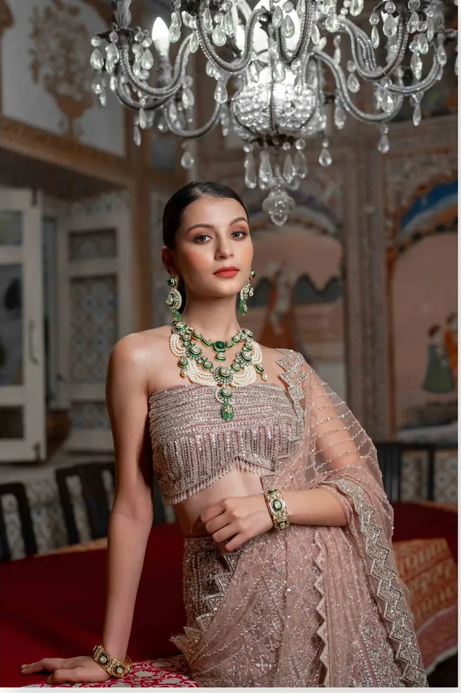 Emerald Polki Long Necklace