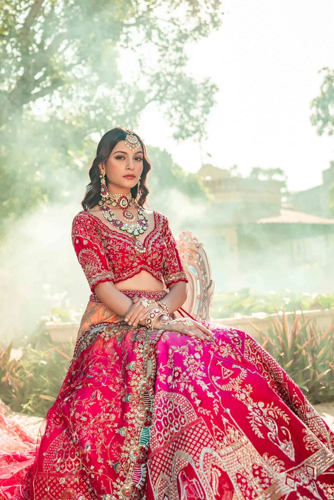 Polki Bridal Set with Rani Haar