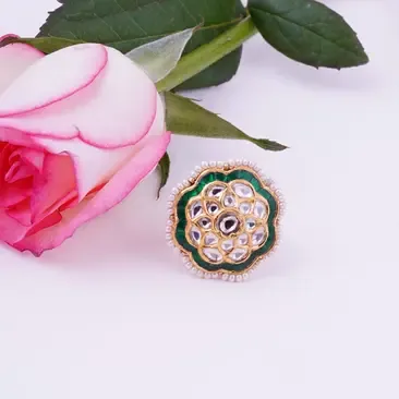 Polki Floral Cocktail Ring