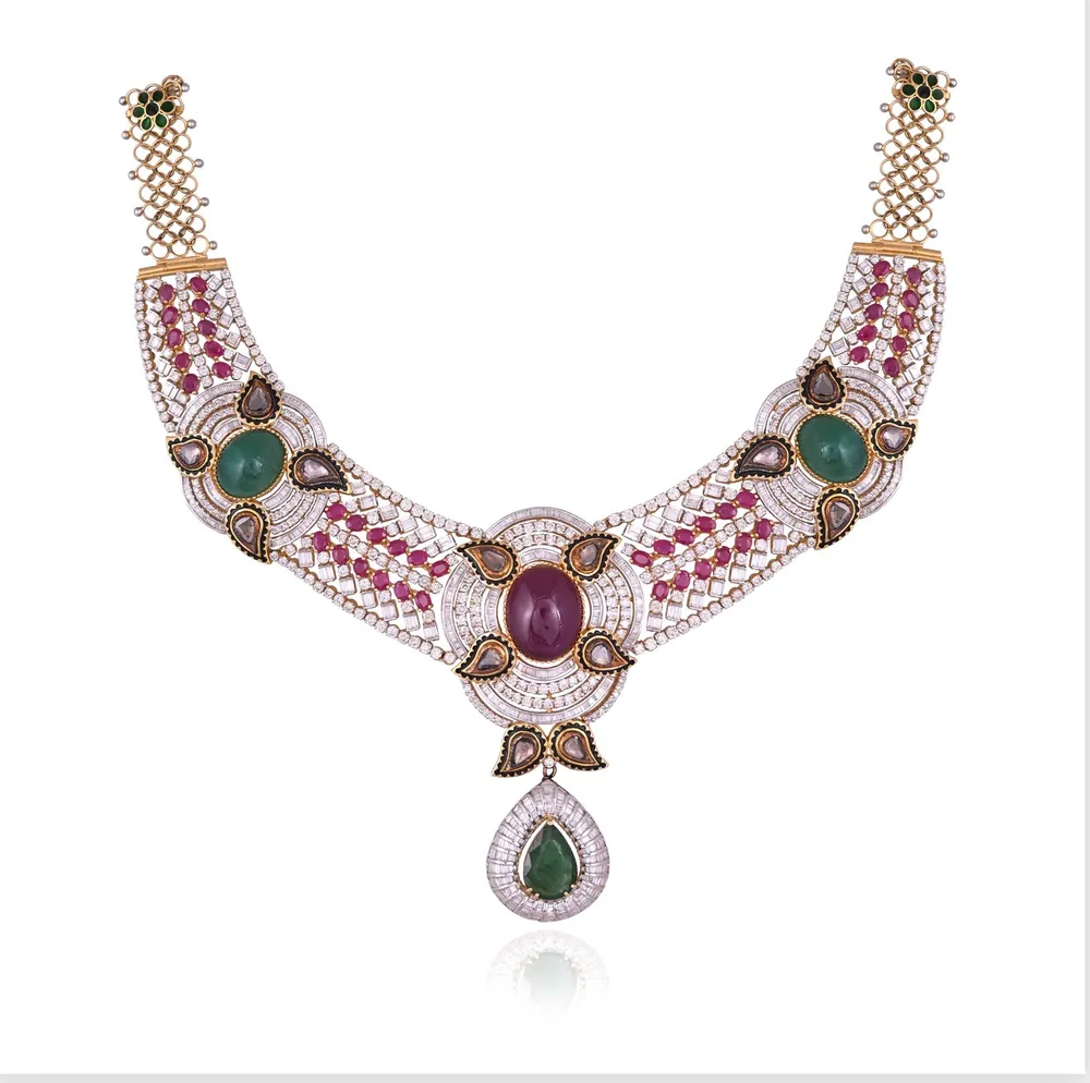 Ruby & Emerald Diamond Necklace